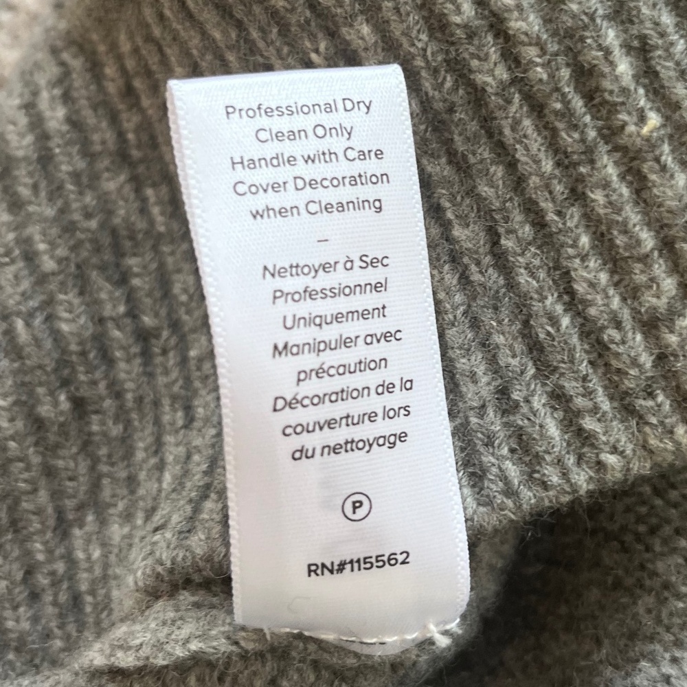 CINQ À SEPT Lilliana Necklace Detail Wool Blend Pullover Sweater in Grey Sz Sm - Picture 7 of 10